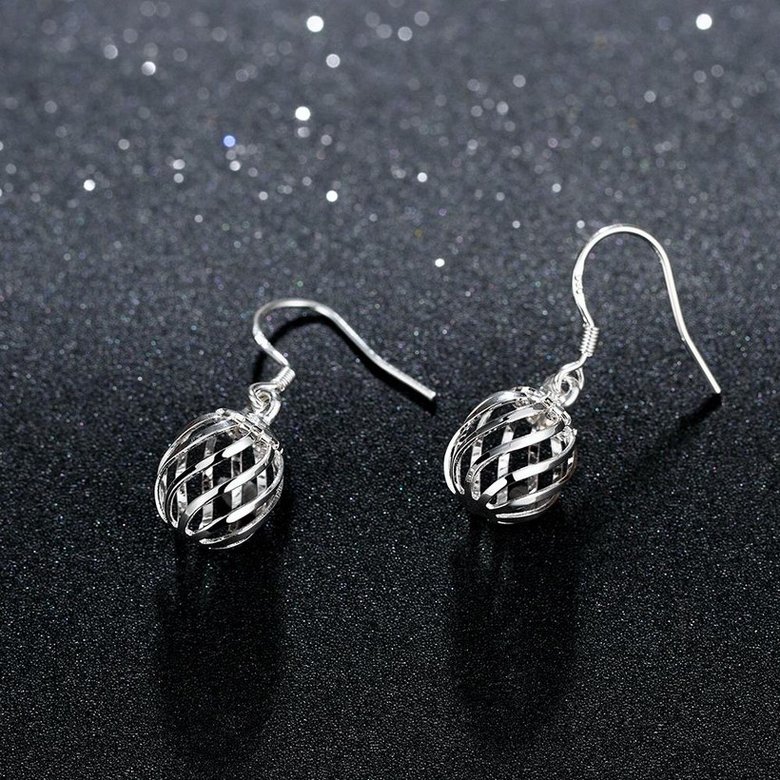 Wholesale Romantic Silver Round Dangle Earring unique design wholesale jewelry from China TGSPDE121 2