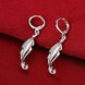 Wholesale Classic Silver Plated Dangle Earring Korea style Sweet Feather Creative Temperament Personality Trendy Female Dangle Earrings TGSPDE130 2 small