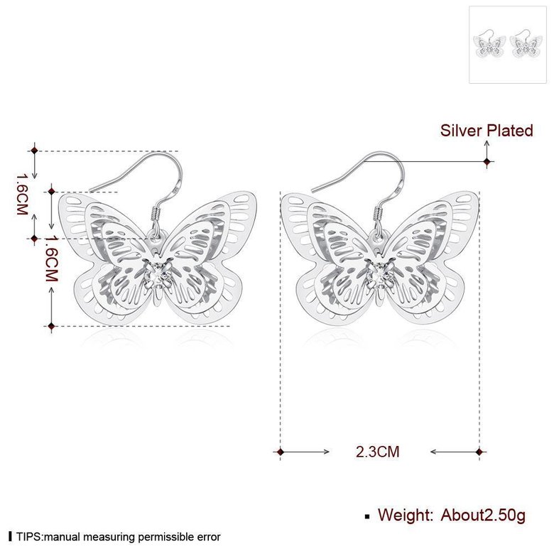 Wholesale Classic fashion Silver Insect Dangle Earring butterfly hollow out earring for women party fine jewelry gift TGSPDE136 0