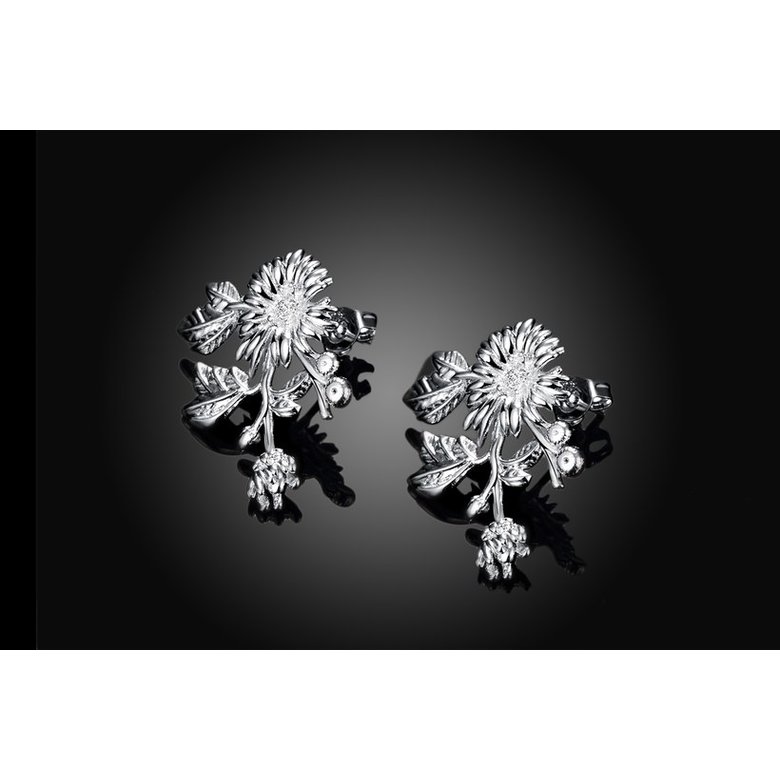 Wholesale Romantic Silver Plated chrysanthemen Dangle Earring for women Temperament earring jewelry gift TGSPDE141 0