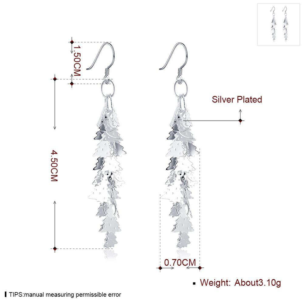 Wholesale Romantic Silver Plated Dangle Earring unique christmas tree fashion wholesale jewelry TGSPDE146 0