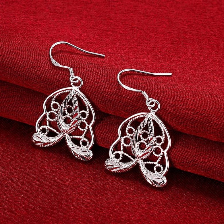 Wholesale Classic Silver Geometric Dangle Earring unique hollow earring for women wholesale jewelry from China  TGSPDE157 1