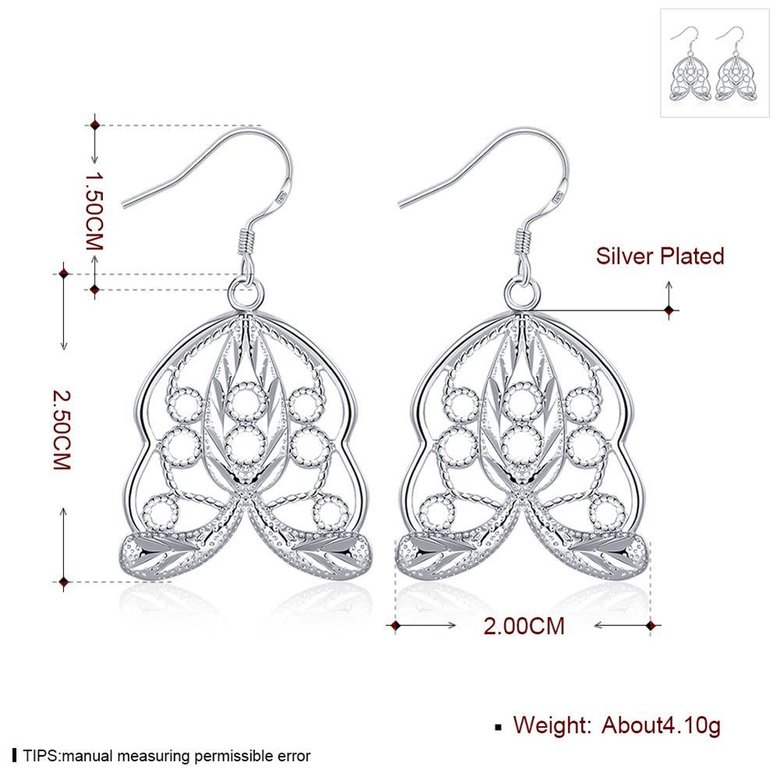 Wholesale Classic Silver Geometric Dangle Earring unique hollow earring for women wholesale jewelry from China  TGSPDE157 3