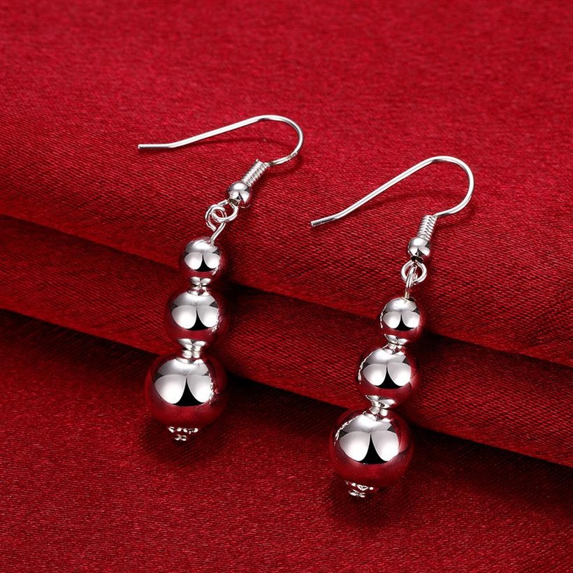 Wholesale Trendy Silver Round Dangle Earring For Women 10MM Smooth Solid Bead Dangle Earring Fashion Jewelry from China TGSPDE167 3