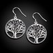 Wholesale Classic Silver Plated Dangle Earring hollow Tree of Life Dangle Drop Earrings for Women Gift Party Earrings Love Gift TGSPDE179 2 small