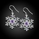 Wholesale Hot sale Snowflake Charms Earrings popular Christmas Gifts for Women purple zircon Fashion Jewelry  TGSPDE182 1 small