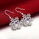 Wholesale Hot sale Snowflake Charms Earrings popular Christmas Gifts for Women purple zircon Fashion Jewelry  TGSPDE182 2 small
