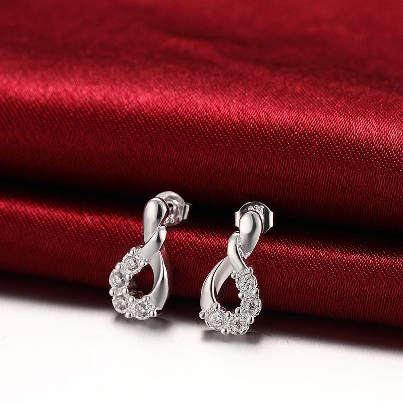 Wholesale Romantic Silver Water Drop CZ Dangle Earring simple design fine gift for wedding jewelry  TGSPDE201 1