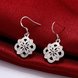 Wholesale Classic Silver Plated flower CZ Dangle Earring New Trendy Circular Earring Drop For Women Anniversary Wedding Gift Jewelry TGSPDE028 2 small