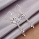 Wholesale Classic hot selling  Silver Animal CZ Dangle Earring butterfly long tassel earring women wedding party jewelry TGSPDE034 0 small