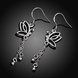 Wholesale Classic hot selling  Silver Animal CZ Dangle Earring butterfly long tassel earring women wedding party jewelry TGSPDE034 3 small