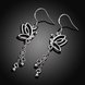 Wholesale Classic hot selling  Silver Animal CZ Dangle Earring butterfly long tassel earring women wedding party jewelry TGSPDE034 3 small