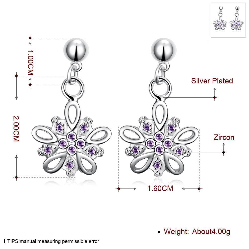 Wholesale Romantic Cute flower zircon Vintage Long Drop Dangle Earrings For Women  Engagement Wedding Jewelry Gift TGSPDE052 0