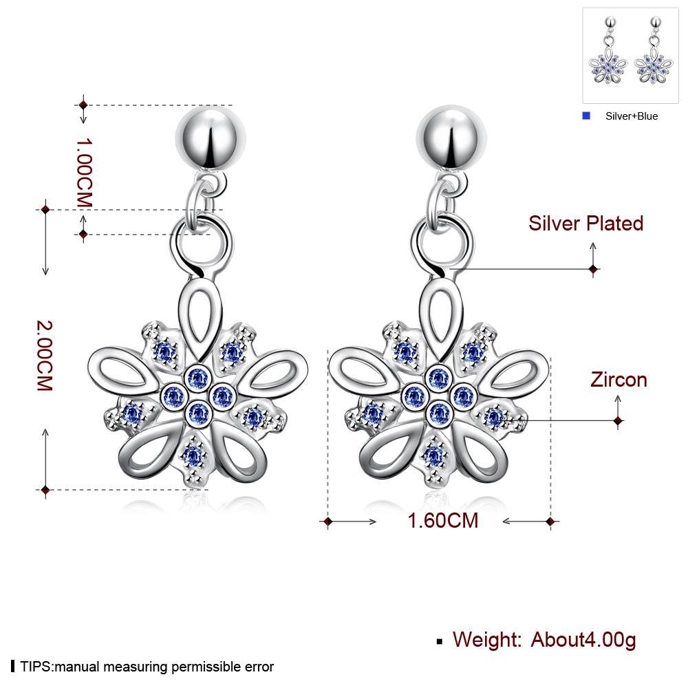 Wholesale Romantic Cute flower zircon Vintage Long Drop Dangle Earrings For Women  Engagement Wedding Jewelry Gift TGSPDE052 7