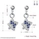 Wholesale Trendy Silvermaple leaf shape Dangle Earring for women blue crystal earring party jewelry TGSPDE002 0 small
