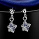 Wholesale Trendy Silvermaple leaf shape Dangle Earring for women blue crystal earring party jewelry TGSPDE002 3 small