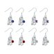 Wholesale Classic Silver Geometric Dangle Earring Blue crystal long Drop Earrings For Women Bridal Wedding Jewelry Gifts TGSPDE068 2 small