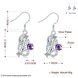 Wholesale Classic Silver Geometric Dangle Earring Blue crystal long Drop Earrings For Women Bridal Wedding Jewelry Gifts TGSPDE068 3 small