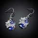 Wholesale Classic Silver Geometric Dangle Earring Blue crystal Drop Earrings For Women Bridal Wedding Jewelry Gifts TGSPDE074 1 small