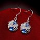 Wholesale Classic Silver Geometric Dangle Earring Blue crystal Drop Earrings For Women Bridal Wedding Jewelry Gifts TGSPDE074 2 small