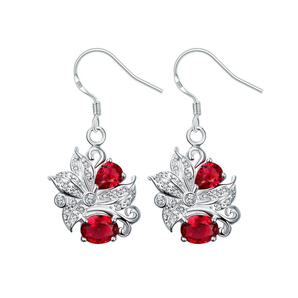 Wholesale Classic Silver Geometric Dangle Earring Blue crystal Drop Earrings For Women Bridal Wedding Jewelry Gifts TGSPDE074 6