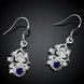 Wholesale Classic Silver Geometric Dangle Earring Blue crystal Drop Earrings For Women Bridal Wedding Jewelry Gifts TGSPDE077 2 small