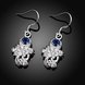Wholesale Classic Silver Geometric Dangle Earring Blue crystal Drop Earrings For Women Bridal Wedding Jewelry Gifts TGSPDE095 1 small