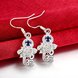 Wholesale Classic Silver Geometric Dangle Earring Blue crystal Drop Earrings For Women Bridal Wedding Jewelry Gifts TGSPDE095 2 small