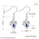 Wholesale Classic luxury Silver round Dangle Earring Blue crystal long Drop Earrings For Women Bridal Wedding Jewelry Gifts TGSPDE105 2 small