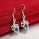 Wholesale Classic luxury Silver round Dangle Earring Blue crystal long Drop Earrings For Women Bridal Wedding Jewelry Gifts TGSPDE105 4 small