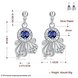 Wholesale Classic luxury Silver round Dangle Earring Blue crystal long Drop Earrings For Women Bridal Wedding Jewelry Gifts TGSPDE111 0 small
