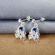 Wholesale Classic luxury Silver round Dangle Earring Blue crystal long Drop Earrings For Women Bridal Wedding Jewelry Gifts TGSPDE111 3 small