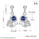 Wholesale Unique Art Silver CZ Dangle Earring Trendy blue crystal earring for party jewelry TGSPDE005 0 small