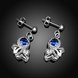 Wholesale Unique Art Silver CZ Dangle Earring Trendy blue crystal earring for party jewelry TGSPDE005 1 small