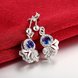 Wholesale Unique Art Silver CZ Dangle Earring Trendy blue crystal earring for party jewelry TGSPDE005 2 small