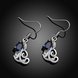 Wholesale Classic luxury Silver round Dangle Earring Blue crystal long Drop Earrings For Women Bridal Wedding Jewelry Gifts TGSPDE128 0 small
