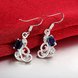 Wholesale Classic luxury Silver round Dangle Earring Blue crystal long Drop Earrings For Women Bridal Wedding Jewelry Gifts TGSPDE128 2 small