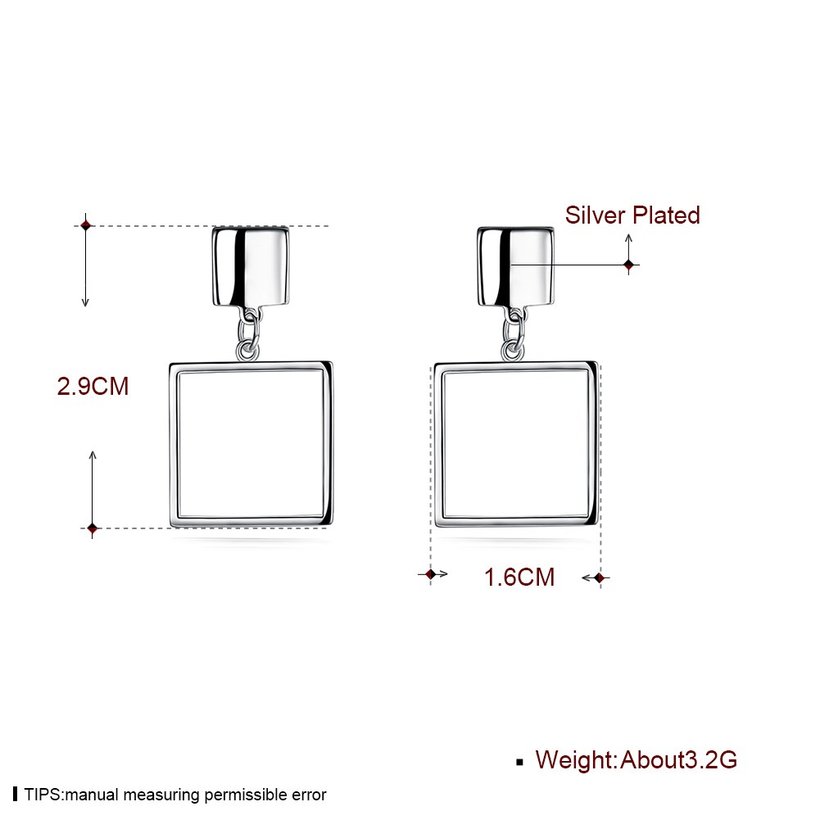 Wholesale Fashion earrings from China Delicate simple Geometric Square Earrings For Women Gifts Dropshipping TGSPE040 3