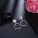 Wholesale Free Shipping Fashion simple Silver plated Geometric Round Stud Earrings For Women Beautiful Jewelry TGSPE044 1 small