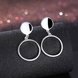 Wholesale Free Shipping Fashion simple Silver plated Geometric Round Stud Earrings For Women Beautiful Jewelry TGSPE044 2 small