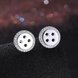 Wholesale Fashion Fastener Round CZ Stud Earring Free Shipping Silver plated Geometric Round Stud Earrings For Women Beautiful Jewelry TGSPE055 2 small