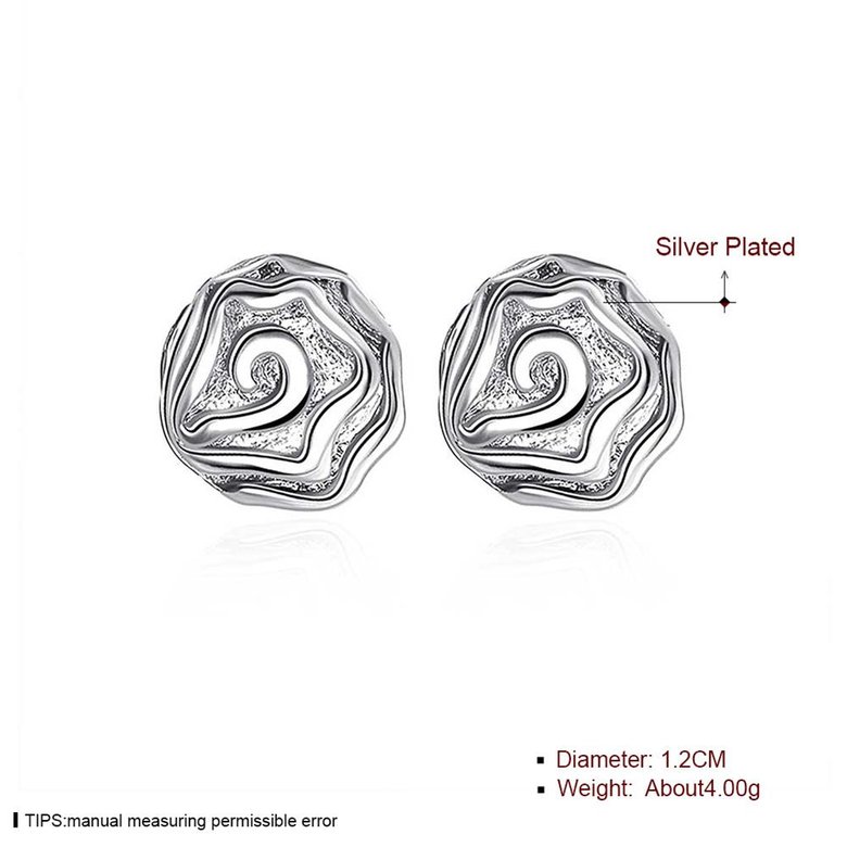 Wholesale Romantic Silver Plant Stud Earring Rose Flower Stud Earrings for Women Fashion Jewelry from China  TGSPE119 1