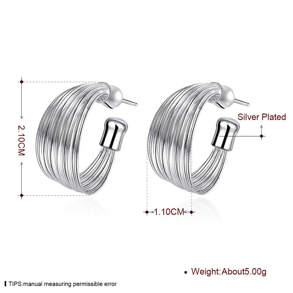 Wholesale Romantic Silver Round Stud Earring 2020 New Hoop Multi Line Earrings Fashion Jewelry Factory Direct Sales TGSPE120 2