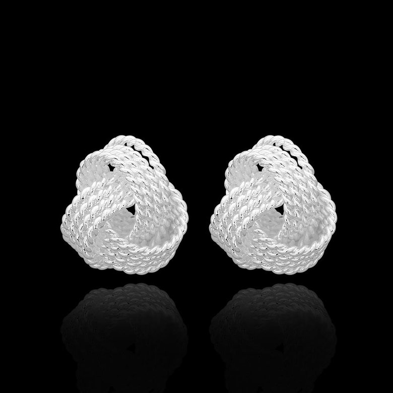 Wholesale Trendy Silver plate Stud Earring Elegant Soft Winding Stud Earrings for Women Wedding Engagement Jewelry TGSPE122 0