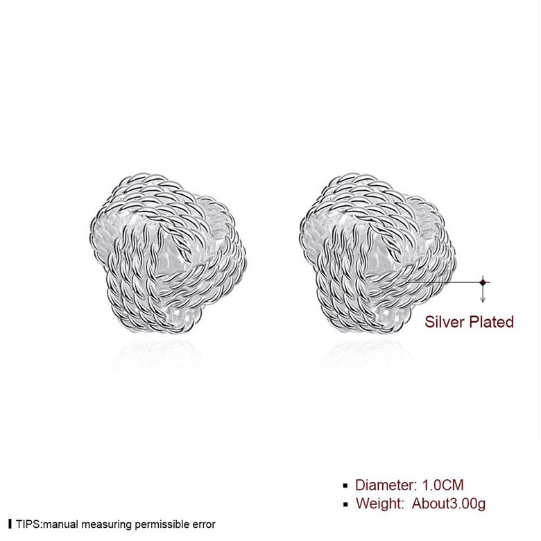 Wholesale Trendy Silver plate Stud Earring Elegant Soft Winding Stud Earrings for Women Wedding Engagement Jewelry TGSPE122 4