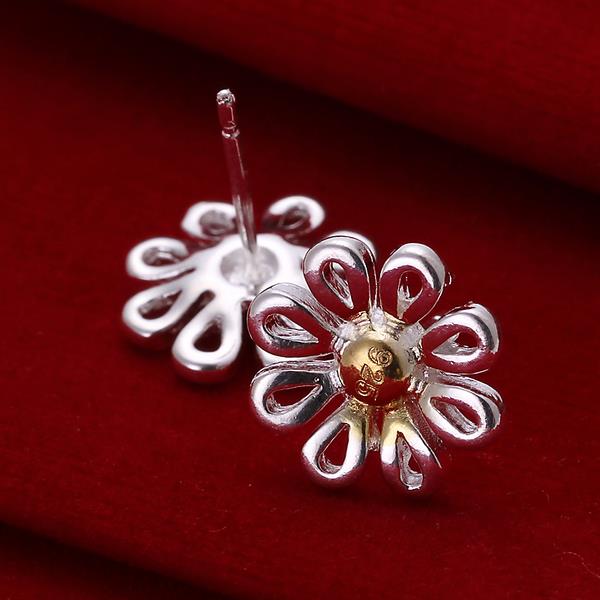 Wholesale Trendy simple Silver Plant Stud Earring Daisy Flower Stud Earrings Women Anniversary Engagement Jewelry Gift TGSPE123 0