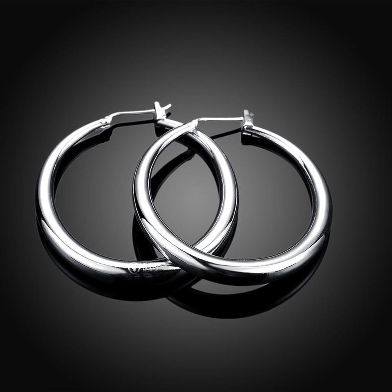 Wholesale Romantic Silver Round Stud Earring Simple Hoop Earrings For Women Fashion Jewelry Wedding Accessories TGSPE129 0