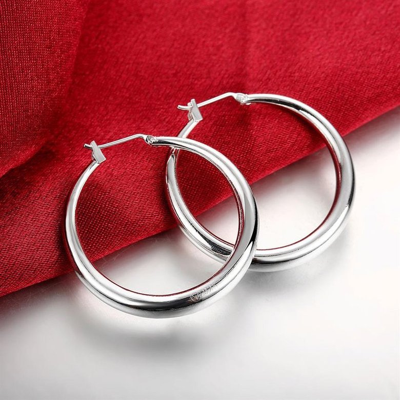 Wholesale Romantic Silver Round Stud Earring Simple Hoop Earrings For Women Fashion Jewelry Wedding Accessories TGSPE129 1