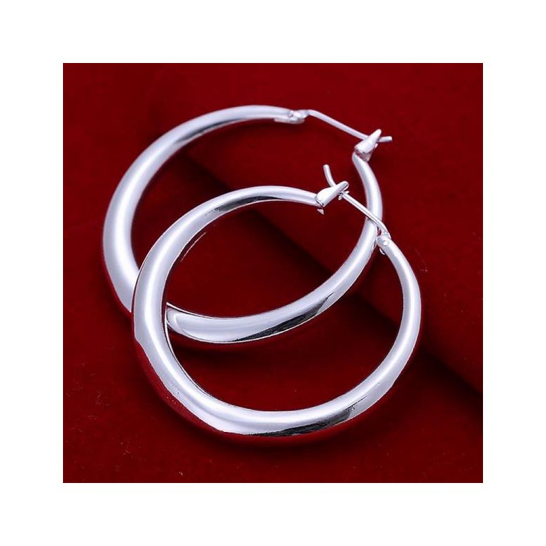 Wholesale Romantic Silver Round Stud Earring Simple Hoop Earrings For Women Fashion Jewelry Wedding Accessories TGSPE129 4