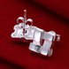 Wholesale Fashion Silver plated Stud Earrings Geometric knit Square For Women Birthday party Trendy Accessories New gift  TGSPE130 2 small